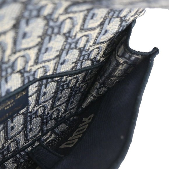 CHRISTIAN DIOR Oblique Trotter Bum Waist Bag Canvas Leather Navy Blue 675RJ247 - Picture 14 of 16